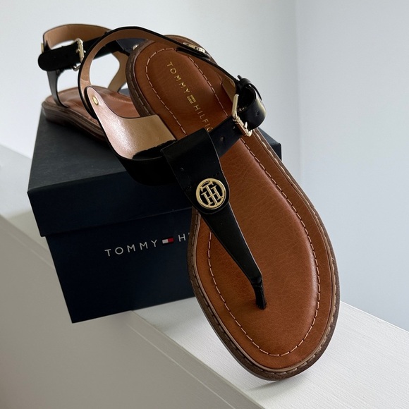 Tommy Hilfiger Shoes - Tommy Hilfiger Black and Tan Sandals